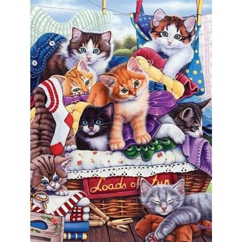 5D Diamond Embroidery Animal Cats Cross Stitch DIY Square Full Diamond Painting Diamond rhinestones Home Decor Christmas gift