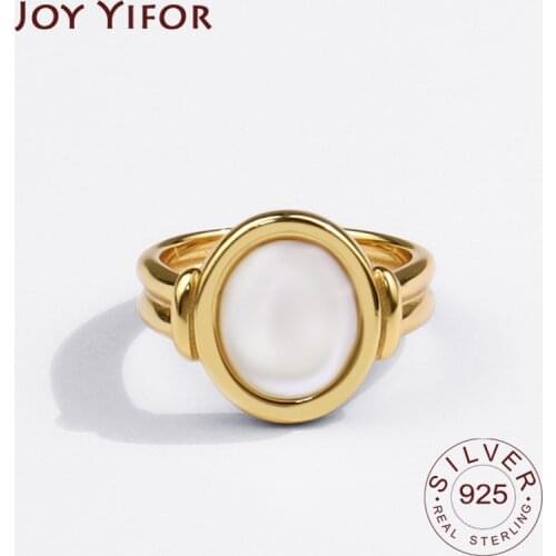 925 Sterling Silver Rings for Women Round Stone Vintage Wedding Trendy Jewelry Large Adjustable Antique Rings Anillos