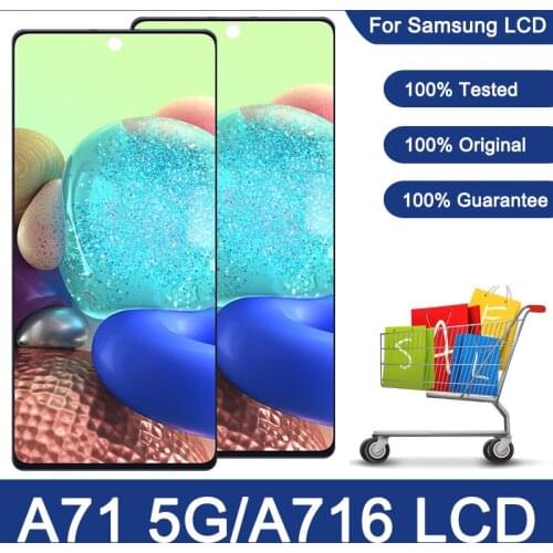 A716 AMOLED LCD For Samsung Galaxy A716 A71 5G Display For Samsung A716U SM-A716B/DS SM-A7156/DSN Touch Screen Replacement Parts