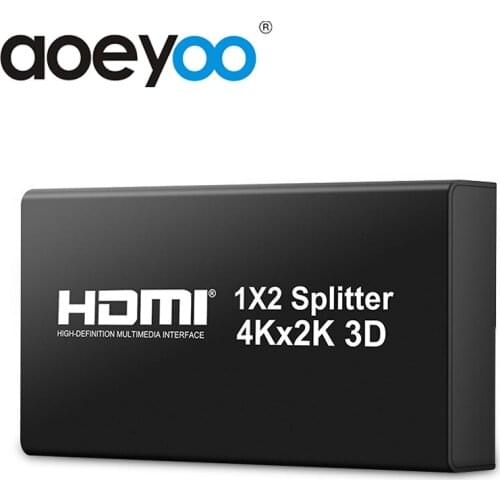 AOEYOO Converter HDMI Splitter Switcher Converter HDMI Splitter 4K 3D HDMI Splitter 1X2 Support 1.4b For PS4 TV Monitor