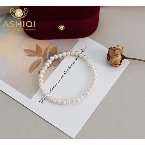 ASHIQI Natural Freshwater Pearl Bracelet Fashion Lady Fashion Personality Jewelry Gift