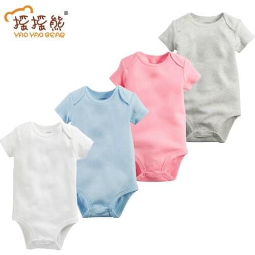 BABY BODYSUITS 4PCS 100%Cotton Infant Body Short Sleeve Clothing Similar Jumpsuit Printed Baby Boy Girl Bodysuit Pajama Body2020