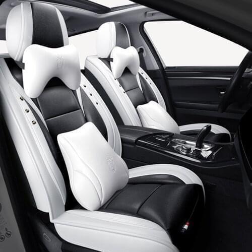 Black Red Leather Car seat covers For lada vesta sw cross granta priora kalina accessories