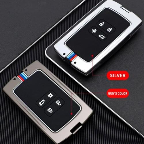 Car Key Case for Renault Megane Koleos Kadjar Key Protective Case with Key Chain Carbon Fiber Cover