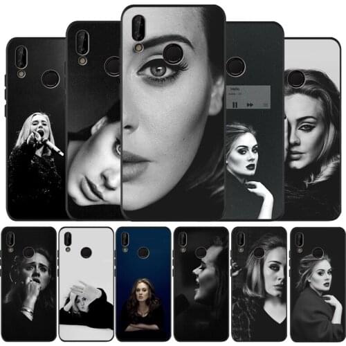 Singer Adele Adkins black Silicone soft Phone Case for huawei P40 P30 P20 P10 Pro P9 Lite Psmart 2019 Y6 Y9 cover
