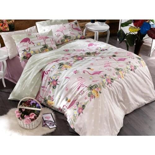 Dowry Wonderland Flamingo Gold Double Personality Duvet cover set Powder