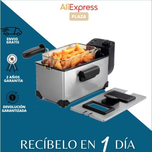 Max Star electric fryer with basket adjustable thermostat power 2200W capacity 3.5L removable stainless steel
