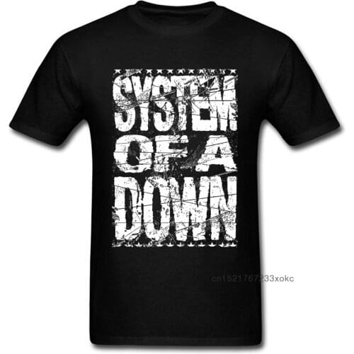 System Of A Down T Shirt Men Logo T-shirt Hip Hop Tee Fashion Black White Clothing Vintage Letter Tops Band Tshirts
