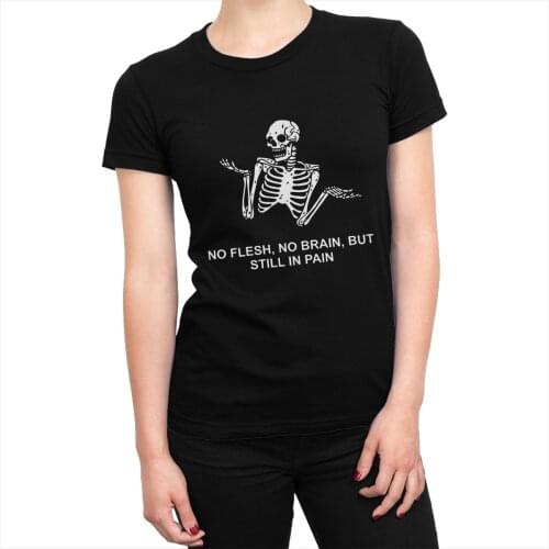 Vintage Skull Bones T-Shirt Women Round Collar 100% Cotton T Shirt Short Sleeve Female Tees Graphic Girls Clothes