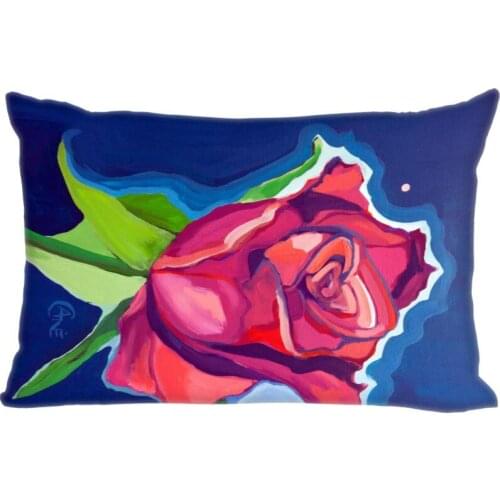 Hot Sale Custom Double Sided Pillow Slips Rose Painting Rectangle Pillow Covers Bedding Comfortable Cushion/High Quality
