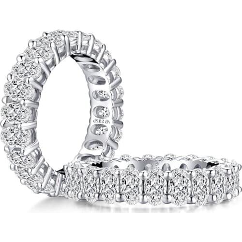 22pcs Oval 3x5MM Created Moissanite Diamond Wedding Engagement Couple Womens Rings Wholesale Fine Jewelry Gift