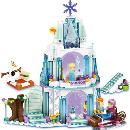 Snow Queen Series The Elsa`s Magical Ice Castle Princess ing Friends Building Blocks Bricks Girl Toys