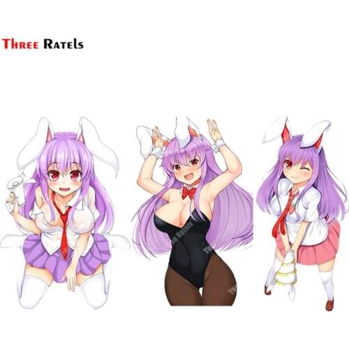 Three Ratels A750 Reisen Udongein Inaba Touhou Cute Cartoon Role For Motorcycle Helmet Kids Toy Decoration Sticker Decals
