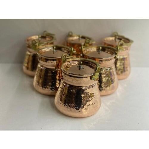 Mini Vintage Halloween Copper Candy Container Handmade Mid Century Container 100% Pure Copper Canister Vase Tabletop Centerpiece