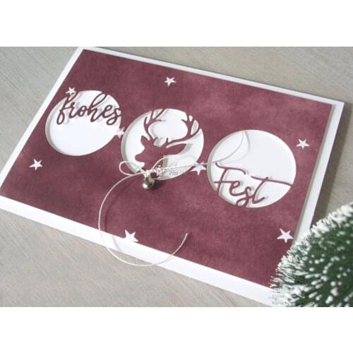 Mmao Crafts Metal Steel Cutting Dies New Deer frohes fest letter Stencil For DIY Scrapbooking Paper/photo Cards Embossing Dies