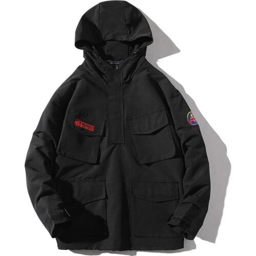 Hip Hop Jacket Men 2019 New Patchwork Color Jacket Tracksuit Casual Streetwear Long Sleeve Coat Men Windbreaker