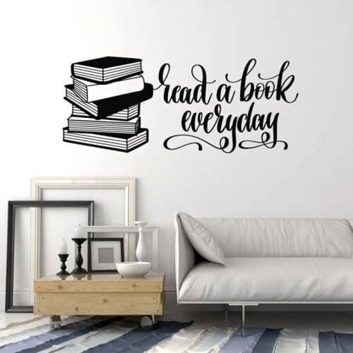 Wall Decal Phrase Read Book Everyday Library Reading Room Study Interior Decor Door Window Vinyl Stickers Art Wallpaper Q638