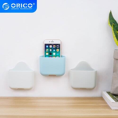 ORICO Wall Mounted Storage Box Organizer Remote Control Mounted Mobile Phone Plug Wall Holder Charging Multifunction Holder Stan