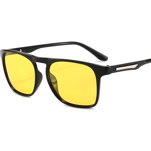 New arrival 2021 futuristic sunglasses women men polarized rectangle driving glasses yellow tea green oculos de sol masculino