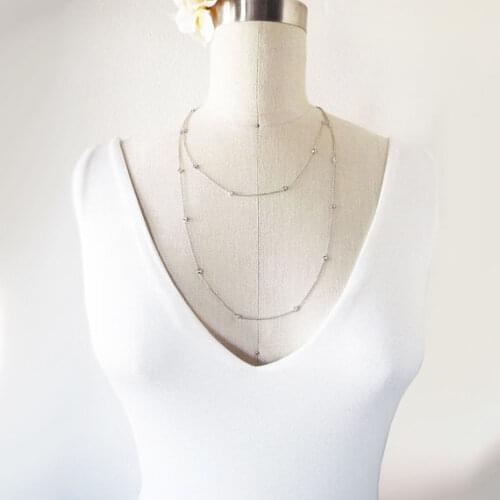 45cm/85cm/102cm nice Simple Style Cubic Zirconia link 925 silver Necklaces Rose Gold Color Jewelry For Women Accessiories