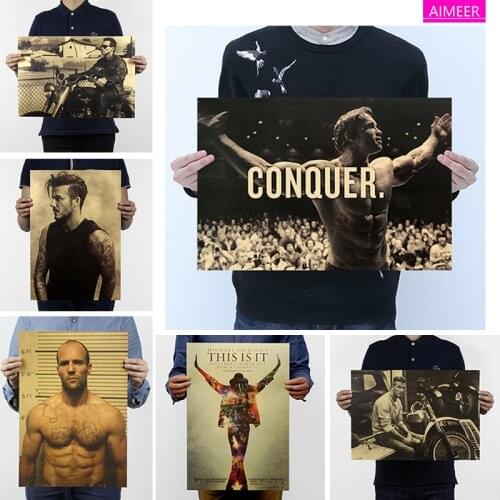 Singer Michael Jackson Hollywood movie football star nostalgic retro kraft poster decor painting 51x35.5cm