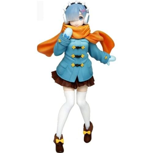 Life In a Different World From Scratch Rem Scarf Winter 23Cm Anime Figure Pvc Model Ornaments Collectibles Model Toys