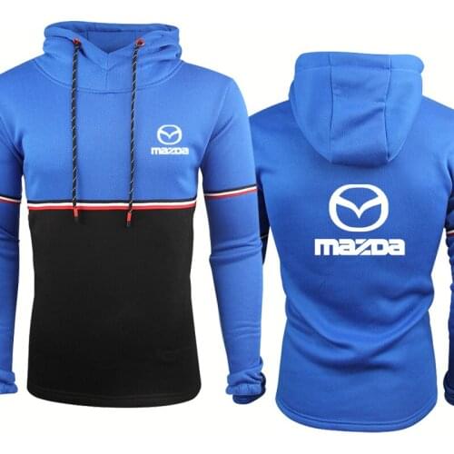 Casual Spring Autumn Mens Sweatshirt Mazda Car Logo Printing Cotton Mens hooded High Quality Mens pullover