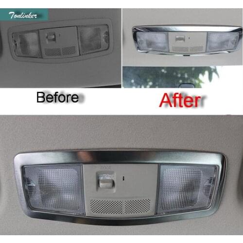 Tonlinker 3 Pcs DIY Car Styling New Stainless Steel Readlight Box Cover Case stickers for Mitsubishi Outlander 2013-16