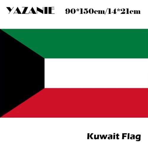 YAZANIE 90x150cm Kuwait National Flags Country World Large Flag without Flagpole Event Home Party Decorations Custom Banner