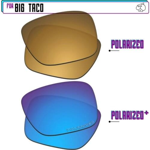 EZReplace Polarized Replacement Lenses for - Oakley Big Taco Sunglasses - BlueP Plus-GunmetalP
