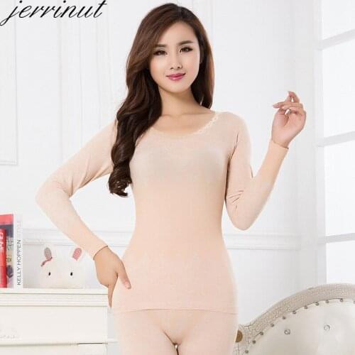 Jerrinut Womens Thermal Underwear Warm Winter Long Johns For Female Cotton Thermo Clothing Lingerie Thick Thermo Shirt Pajamas