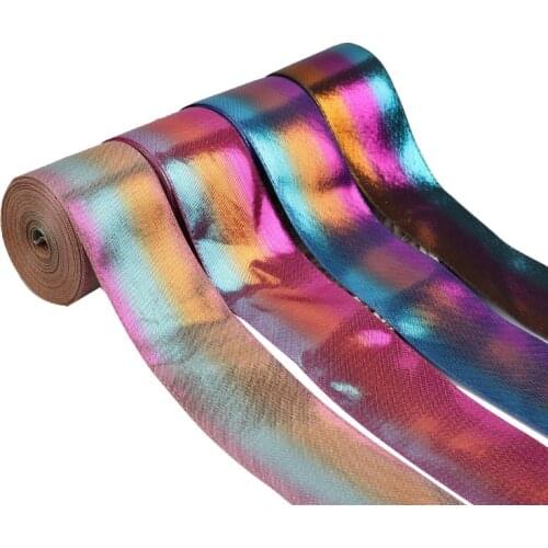 JOJO BOWS 75mm/3" 2y Gradient Fingerprint Gold Ribbon DIY Crafts Supplies Handmade Hair Bow Material Apparel Sewing Home Textile