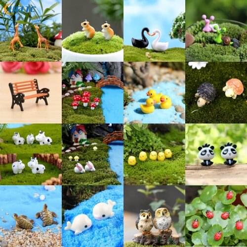 1/2Pcs Portal Miniature Giraffe Deer Lovely Animals For Garden Home Decoration Little Mini Toys DIY Accessories Bonsai Figures