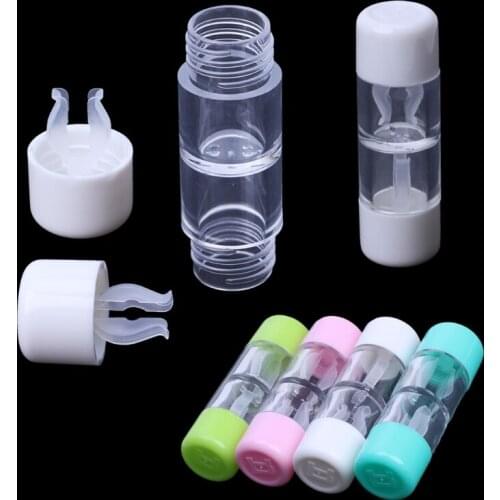 2pcs Contact Lens Box Bottle Plastic Objective Travel Portable Case Storage Container 094B