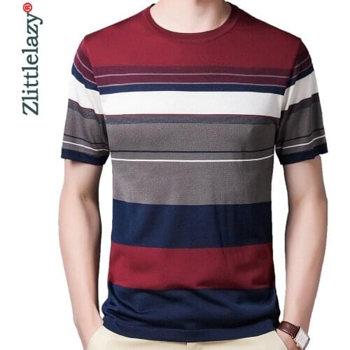 2020 Brand Casual Short Sleeve T Shirt Men Tshirt Summer Mens Clothing Striped T-shirt Streetwear Fashion Tee Shirts Tshirts 27