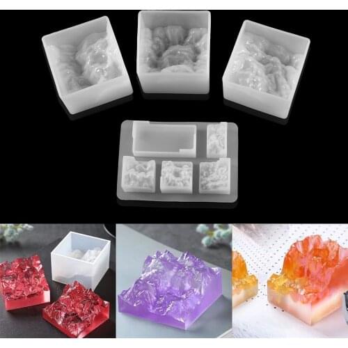 3D Mountain Peak Silicone Mold Rockery Epoxy Resin Mould for DIY UV Resin Crafts Home Table Ornamentation Jewelry Making Tool