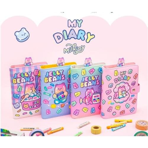 4pcs* Cute Kawaii Bear Notebook Paper Diary Planner Weekly Planner Organizer Notebook A6 Office School Supplies