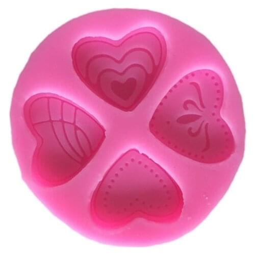 4 Styles 3D Silicone Heart Loving Shaped Baking Mold Fondant Cake Tool Chocolate Candy Cookies Pastry Soap Moulds