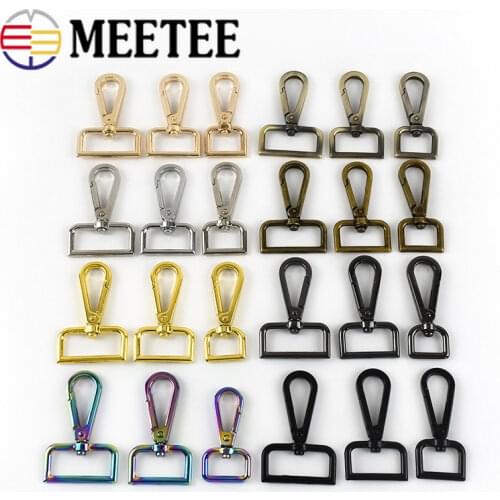 4/10pcs 16-50mm Luggage Strap Adjuster Buckles Ring Metal Lobster Swivel Clip Clasp Hook for Webbing Buckle DIY Bags Accessories