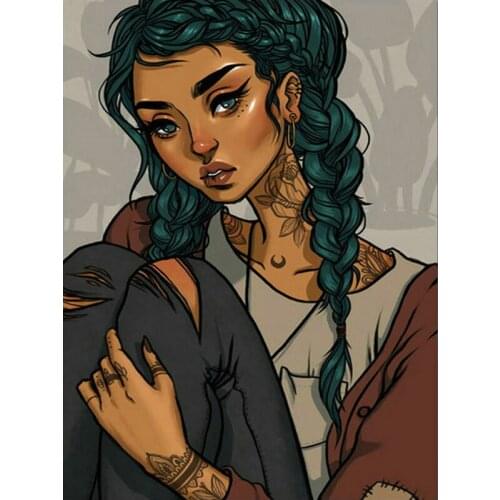 DIY NEW Diamond Embroidery Cartoon woman Diamond beauty Full drilling Cross stitch Embroidery Christmas gift Home Decoration