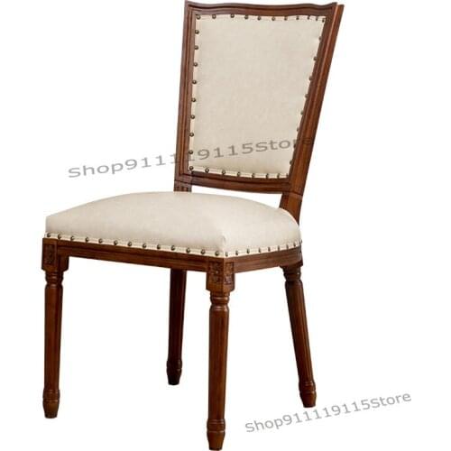 American Dining Chair European Solid Wood Dining Table Chair Hotel Ladder Back Retro Coffee Shop High Grade Oak Dining Chair Stu
