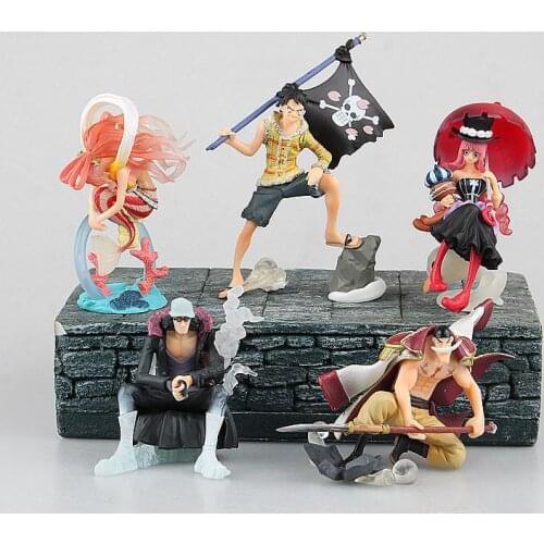 Anime One Piece Luffy Shirahoshi Perona Kuzan Whitebeard Edward Newgate PVC Action Figure Collectible Model Toys Doll 5pcs/set