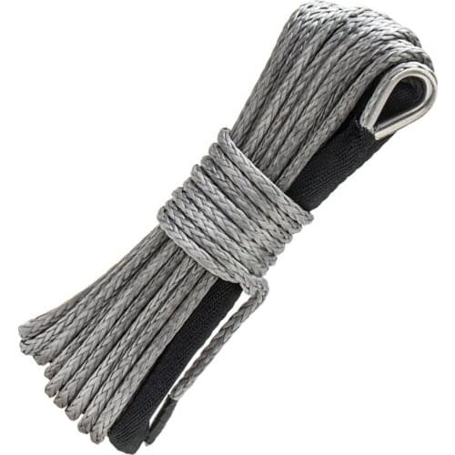 Mayitr 1pc 15M 10000LBS Car Gray Synthetic Winch Rope Line Recovery Cable Guard Auto SUV 4WD ATV Tool Parts Accessories