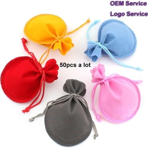 Jewelry Pouch Velvet Packing Bag Drawstring Gift Bag 50pcs/Lot 7x9 9x12 Used for Wedding Candy Cake Bag Advertising bag