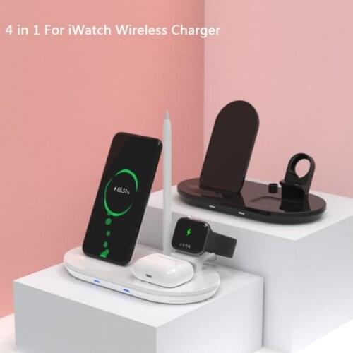 Wireless Charger For Apple 12 10W Separate Magnetic Charger For AirPods Pro 4 In 1 For IWatch Wireless Charger Support Dropship