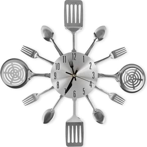Large Kitchen Wall Clocks with Spoons and Forks,Great Home Decor and Nice Gifts,Wall Clock Creativ Tableware Wall Clock