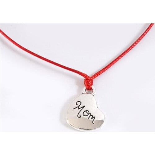 Mothers Day bracelet European and American creative personality wax line woven MOM love heart card bracelet