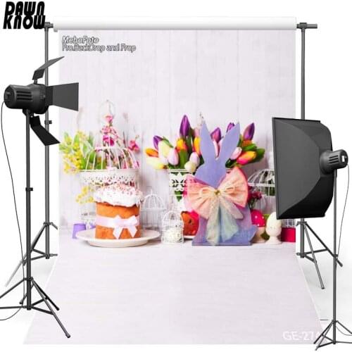 DAWNKNOW Happy Easter Flower Vinyl Photography Background For Children Eggs Polyester Backdrop For Newborn Photo Studio 274
