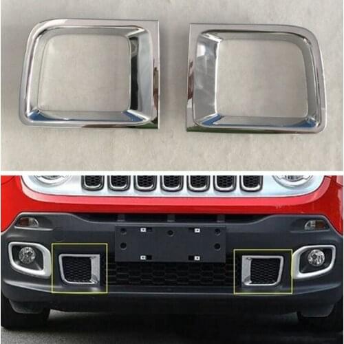 For Jeep Renegade 2016-2018 ABS chrome-plated lower grille decorative frame Lower middle mesh vent bright frame Car Accessories