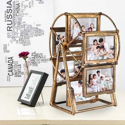 Kids Ferris wheel Photo Frame set 5inch retro copper photo frame for picture Promotional birthday gift photo frame table decor
